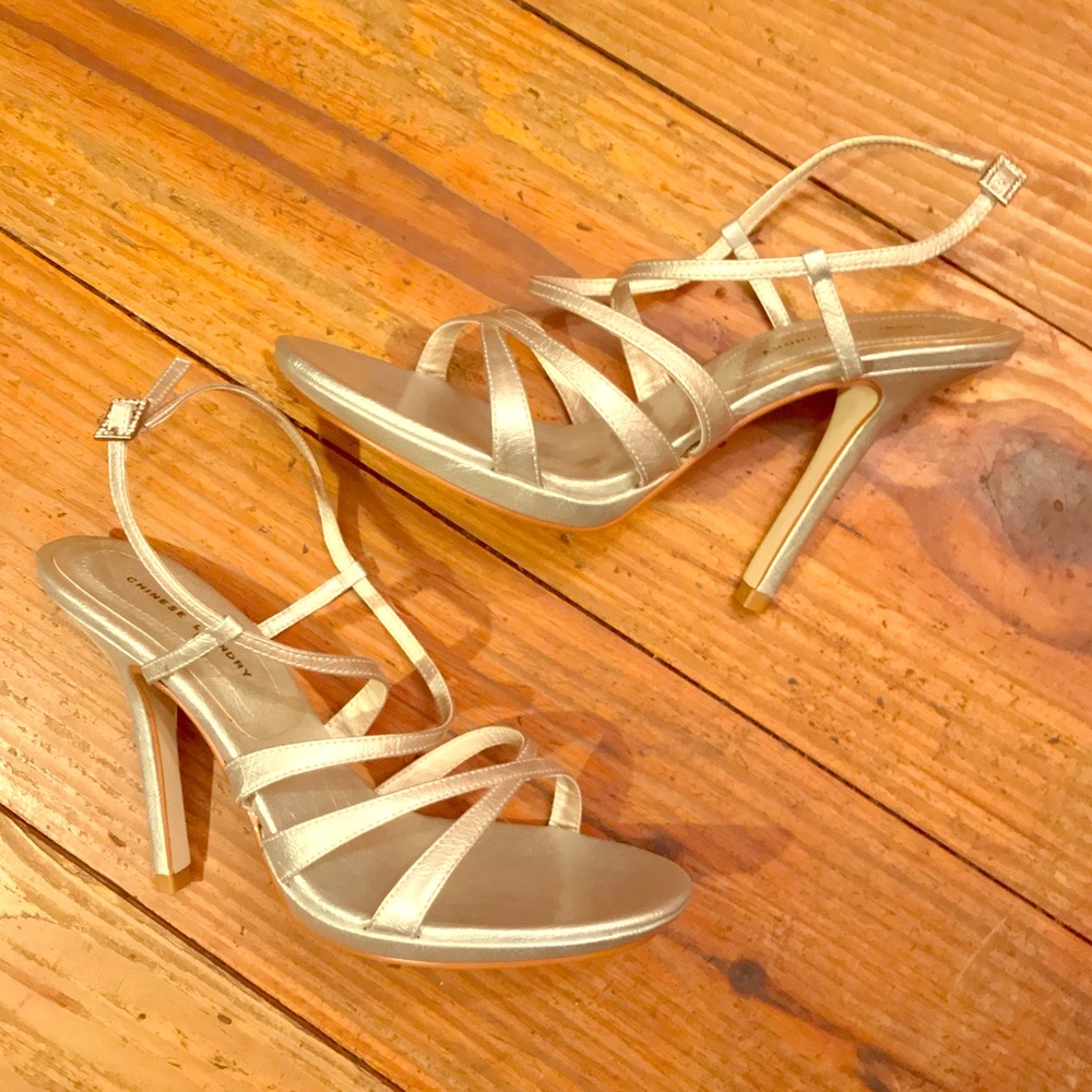 🥂Silver Strappy Sandals by Chinese Laundry NWOB